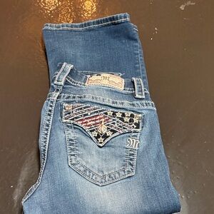 Miss Me Blue Jeans with Star Embellishments